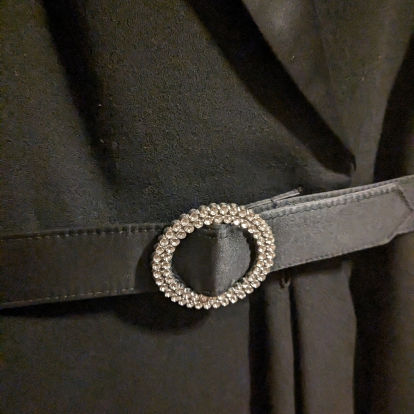 Kasper for ASL Nights Wool Black Fitted Jacket with Belt & Skirt - Picture 3 of 16